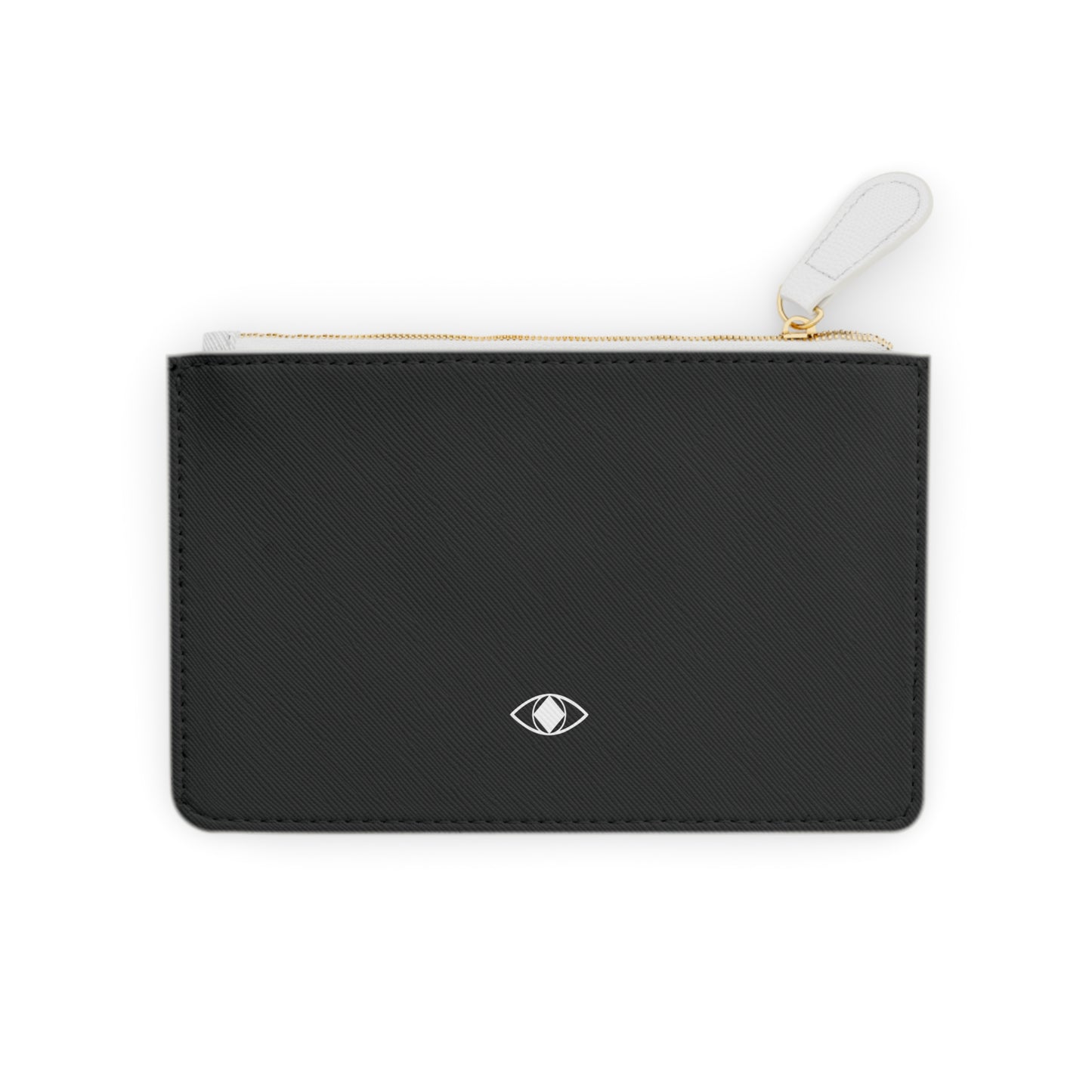 Mini Clutch Bag nera "Metamoorphosis" con cerniera bianca