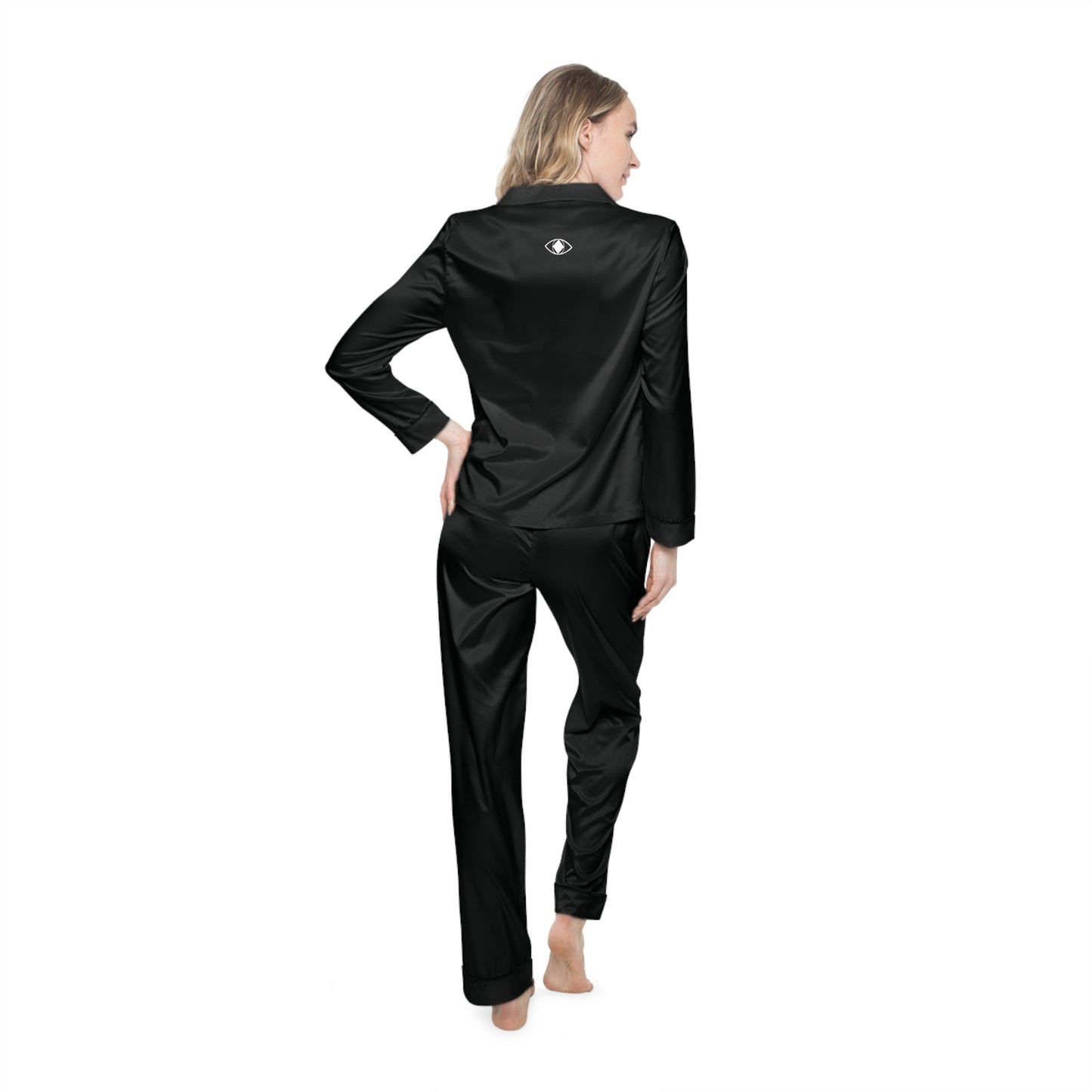 Women's Satin Pajamas Classic Black "Metamoorphosis"