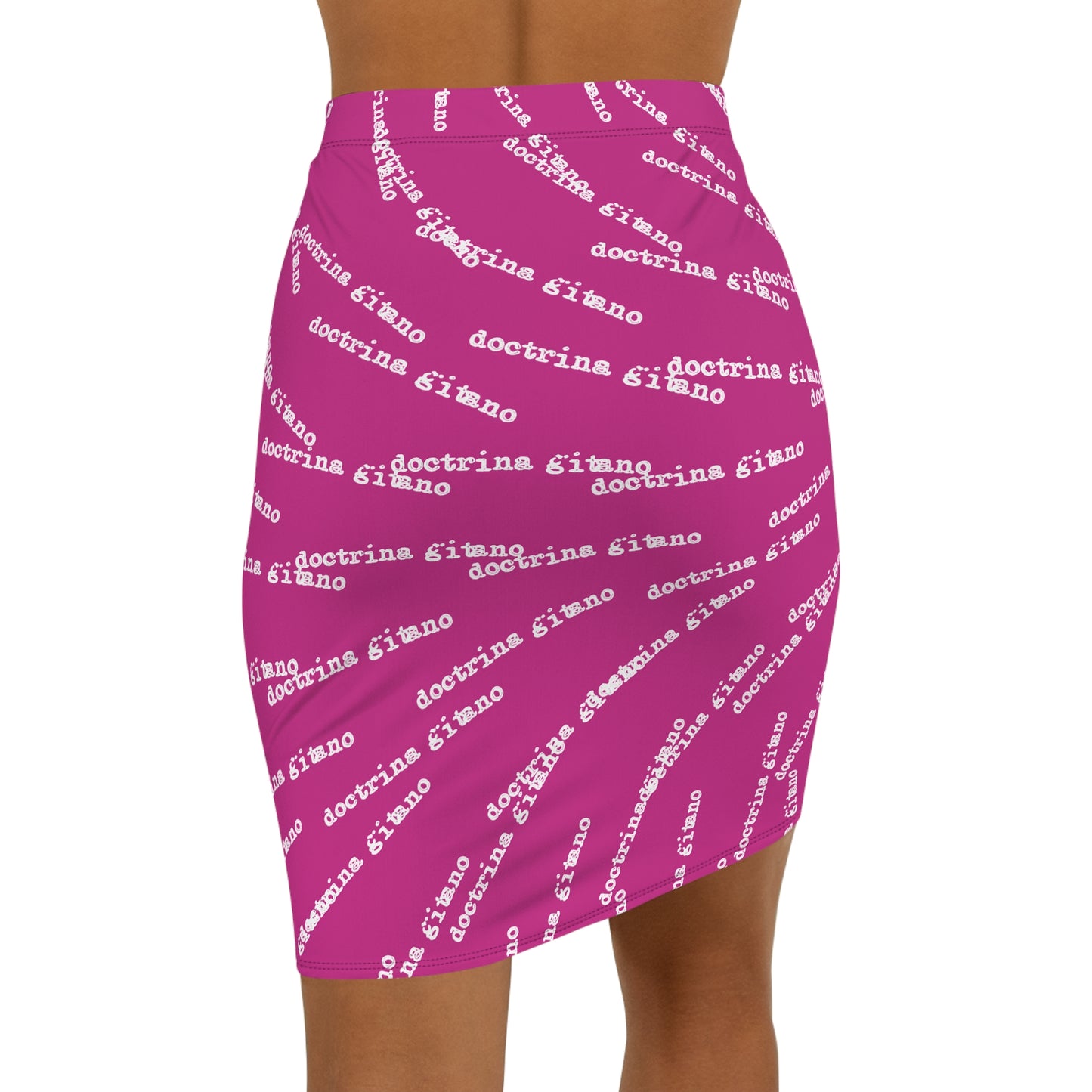 Sassy Classic "DG" Fluo Pink Mid-Waist Pencil Skirt for Chic Styling
