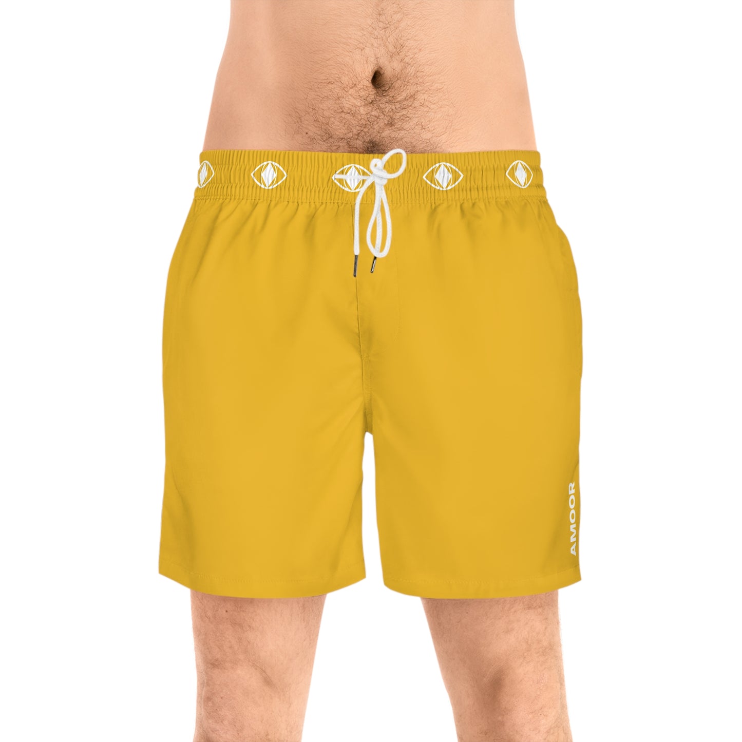 Costume da bagno giallo di media lunghezza da uomo "Metamoorphosis" - Perfetti per le giornate in spiaggia