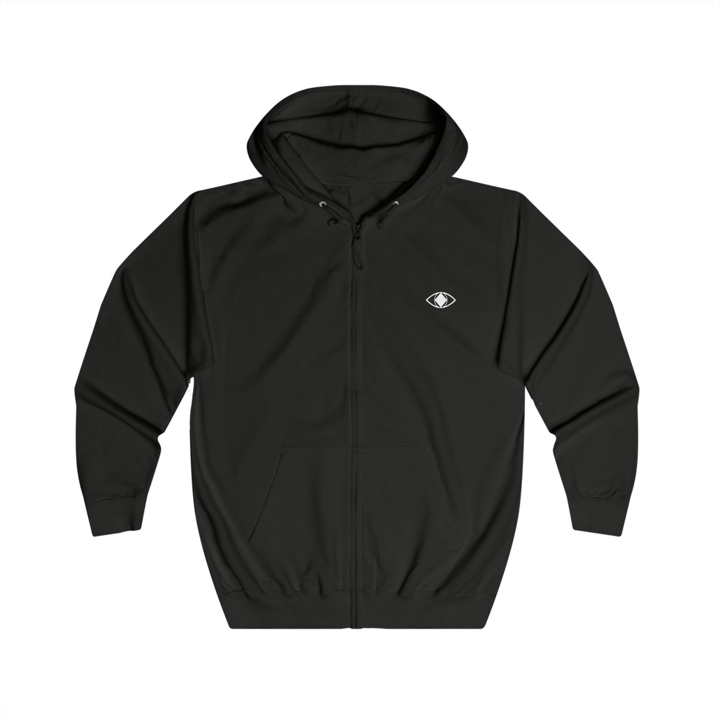 Unisex Black Full Zip Hoodie with "Metamoorphosis" Design - Cozy Fashion for Everyday Wear