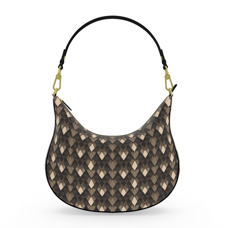 Borsa donna a spalla "SNK" trama marrone