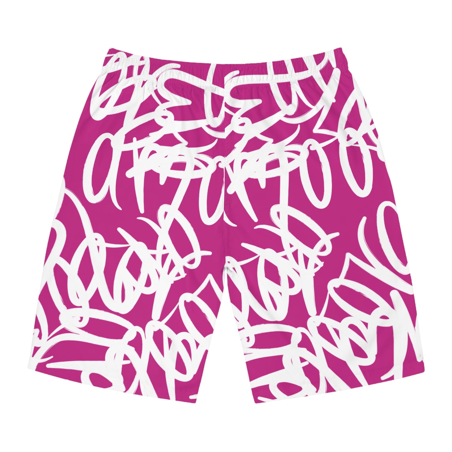 "AMR" Men's Board Shorts fluo pink & white