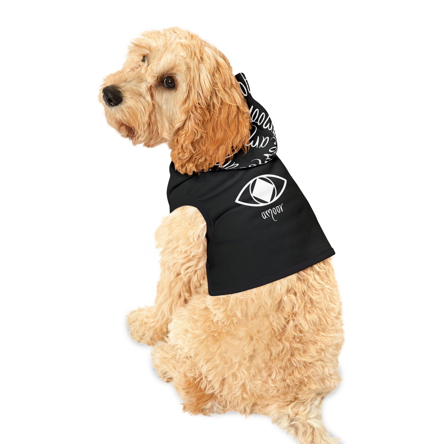 Stylish Black Pet Hoodie with "Metamoorphosis" Design - Cozy Dog Apparel for All Occasions