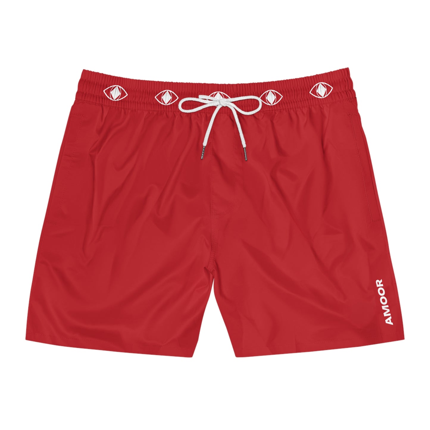 Costume da bagno rosso scuro di media lunghezza da uomo "Metamoorphosis" - Perfetti per le giornate in spiaggia