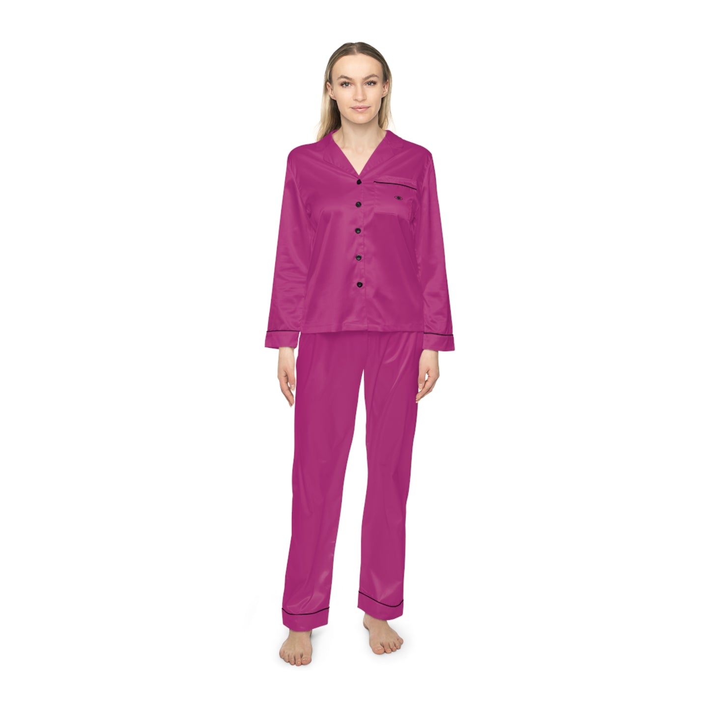 Women's Satin Pajamas Classic Fluo Pink "Metamoorphosis"