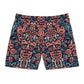 Costume da bagno blu di media lunghezza da uomo Aztechi "Amoor" - Perfetti per le giornate in spiaggia