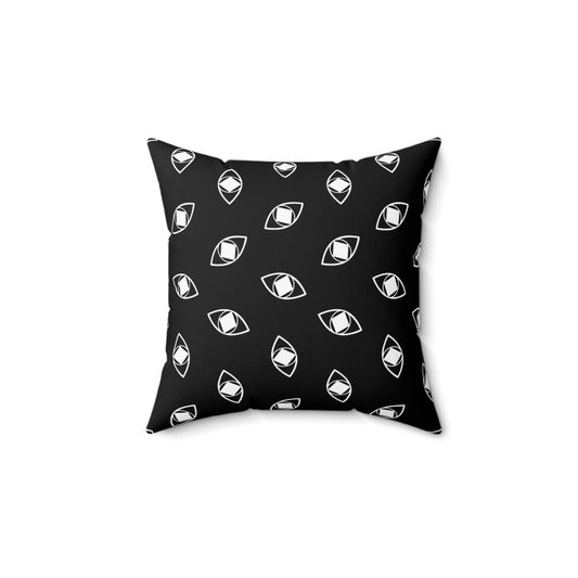 Modern "Metamoorphosis" Square Pillow - Black and White Accent Cushion