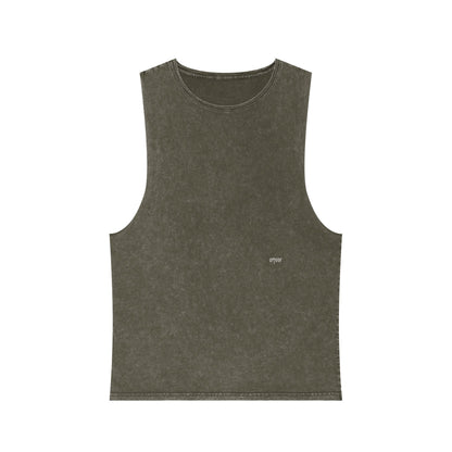 Unisex Grey Stonewash Tank Top "Doctrina Gitano" Design -Tee for Summer Vibes