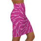 Sassy Classic "DG" Fluo Pink Mid-Waist Pencil Skirt for Chic Styling