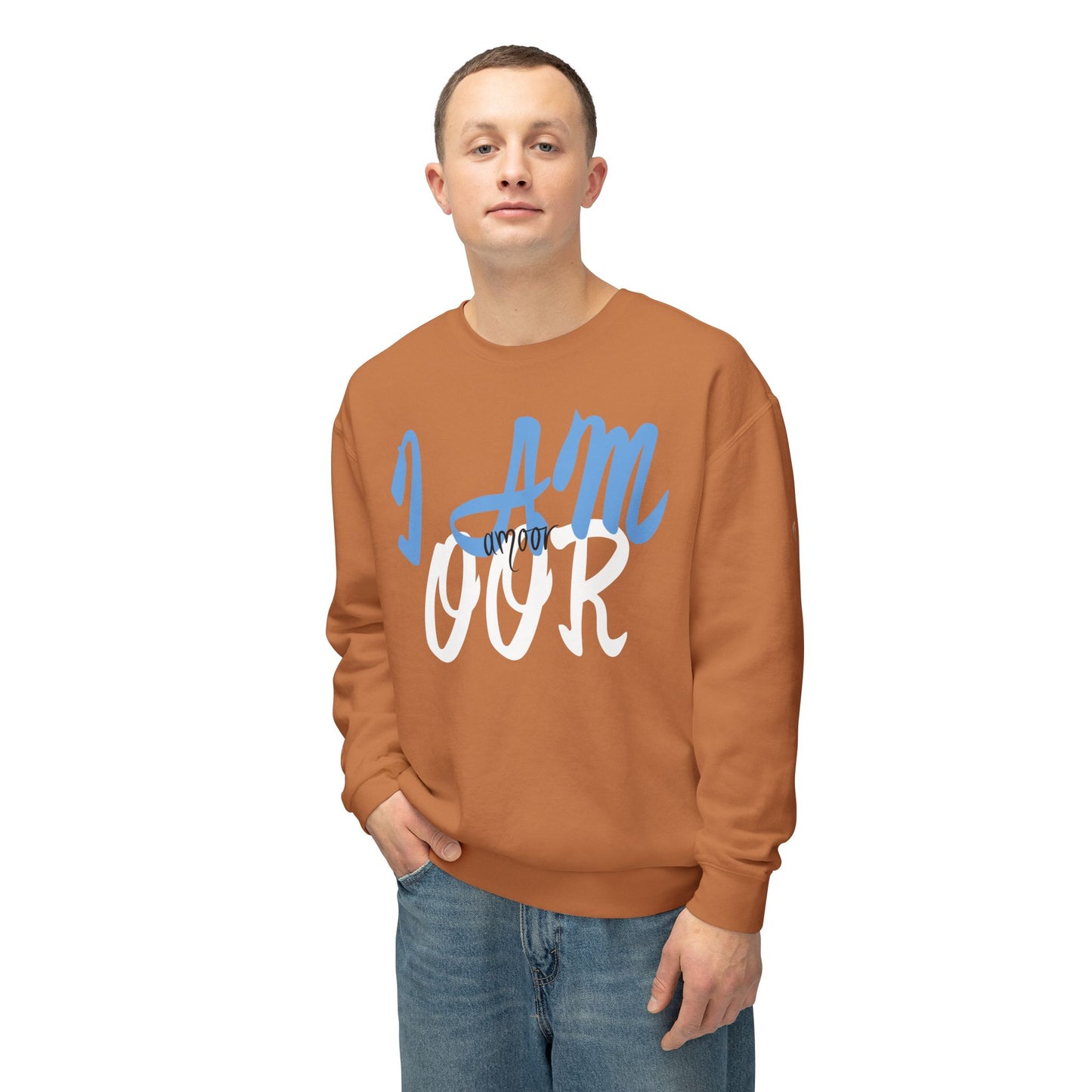 I AM OOR Unisex peach Lightweight Crewneck Sweatshirt – Cozy and Stylish for Everyday Wear