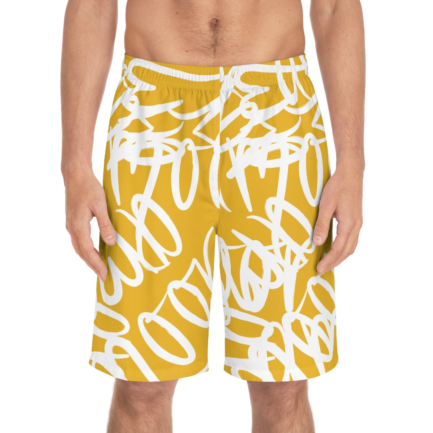 Costume da bagno Multi Big logo Amoor da uomo giallo e bianco