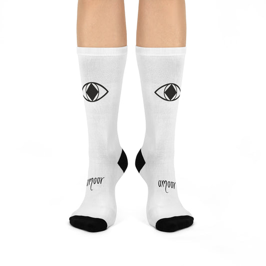 Stylish Cushioned Crew Socks with "Metamoorphosis" logo - Comfortable Footwear for Everyday Use