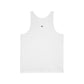 Minimalist Unisex Jersey White Tank Top with Amoor logo - Perfect for Summer & Casual Wear