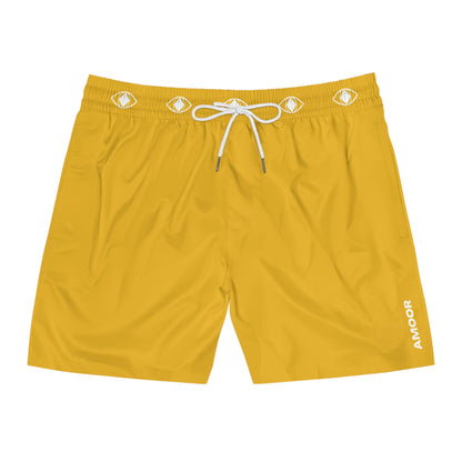 Costume da bagno giallo di media lunghezza da uomo "Metamoorphosis" - Perfetti per le giornate in spiaggia