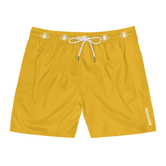 Costume da bagno giallo di media lunghezza da uomo "Metamoorphosis" - Perfetti per le giornate in spiaggia