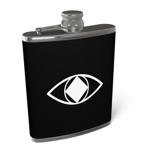 Leather Black Wrapped Hip Flask "Metamoorphosis"