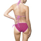 Women's bikini swimming costume Design ‘Metamoorphosis’ in fuscia pink and gold