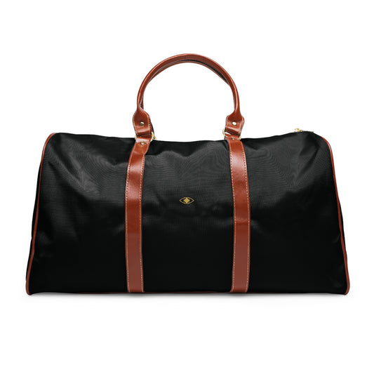 Stylish ‘Metamoorphosis’ bag with gold waterproof travel logo for adventures