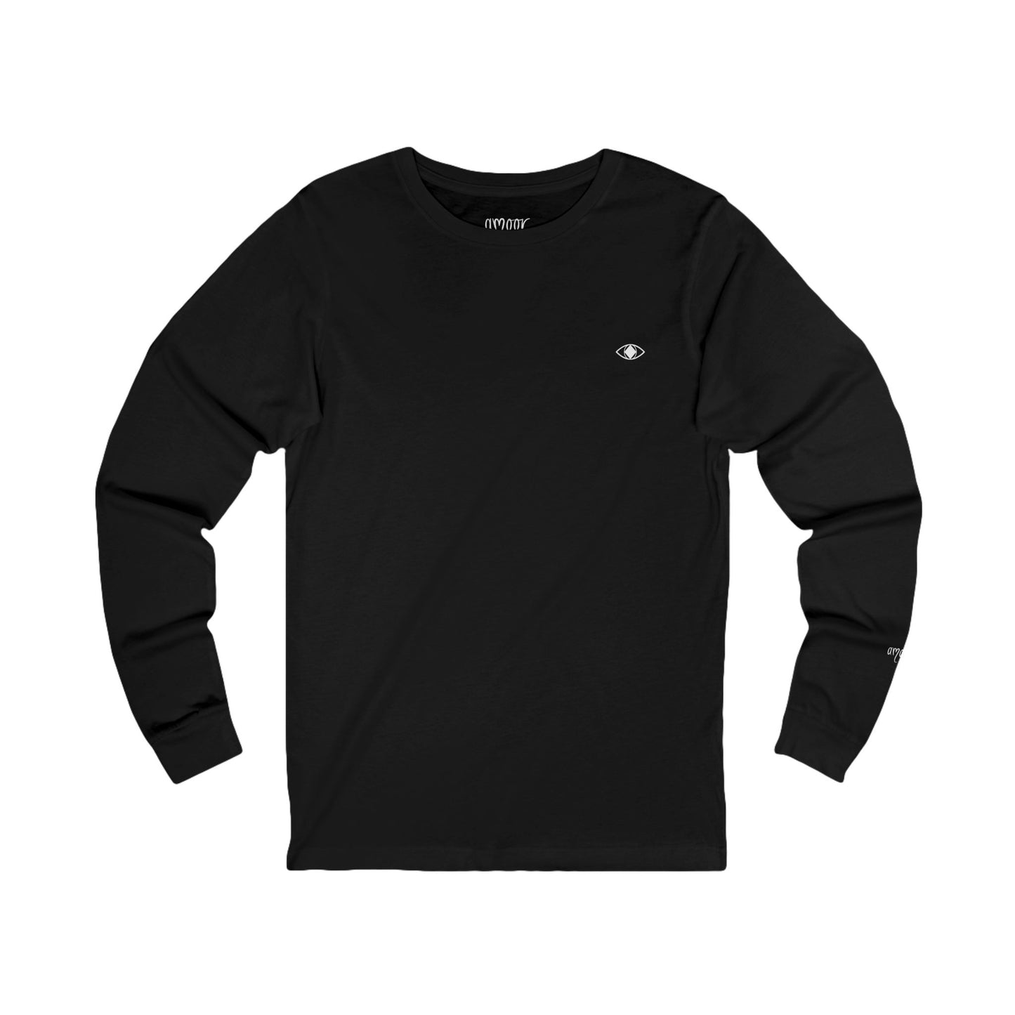 Unisex Jersey Long Sleeve Tee black with ‘Metamoorphosis’ logo print