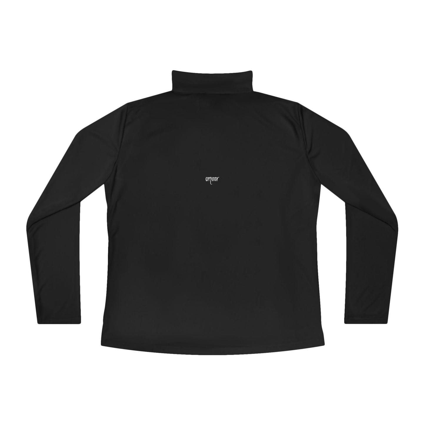 Stylish Ladies Quarter-Zip Pullover for Active Living with ‘Metamoorphosis’ logo