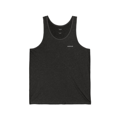 Unisex Amoor Tri Blend Black Jersey Tank