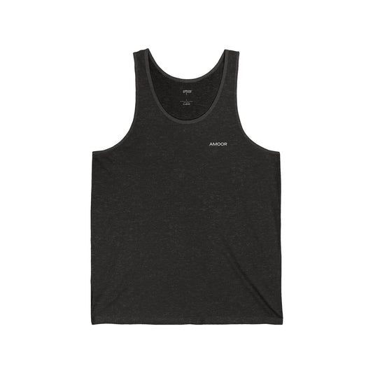 Unisex Amoor Tri Blend Black Jersey Tank