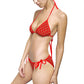 Women's bikini swimming costume Design ‘Metamoorphosis’ red and gold