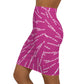 Sassy Classic "DG" Fluo Pink Mid-Waist Pencil Skirt for Chic Styling