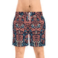 Costume da bagno blu di media lunghezza da uomo Aztechi "Amoor" - Perfetti per le giornate in spiaggia