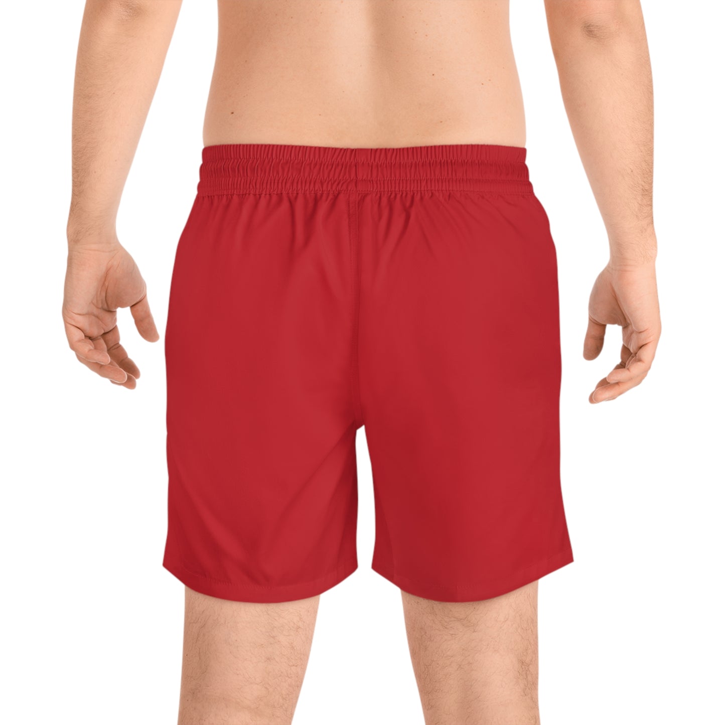 Costume da bagno rosso scuro di media lunghezza da uomo fulmini "Amoor" - Perfetti per le giornate in spiaggia