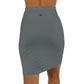 Sassy Classic Dark Grey Mid-Waist Pencil Skirt for Chic Styling "Metamoorphosis"