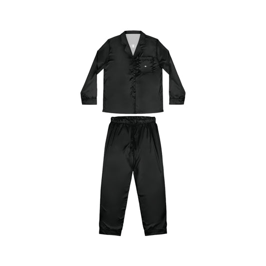 Women's Satin Pajamas Classic Black "Metamoorphosis"