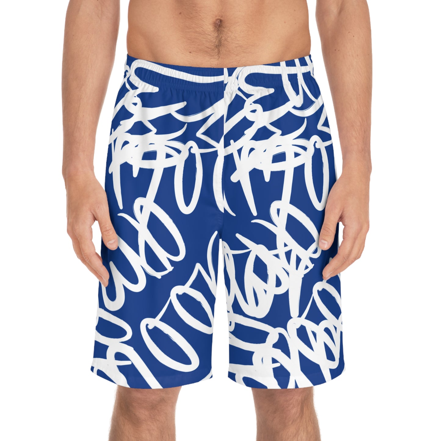 "AMR" Men's Board Shorts blue & white