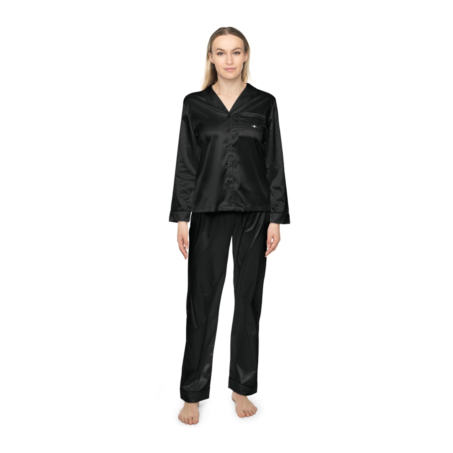 Women's Satin Pajamas Classic Black "Metamoorphosis"