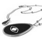 Elegante collana donna forma ovale nera "Metamoorphosis" - Accessorio minimalista in argento