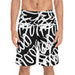 " AMR" Men's Board Shorts black & white