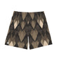 Stylish men's elasticated beach shorts ‘SNK’ brown weave