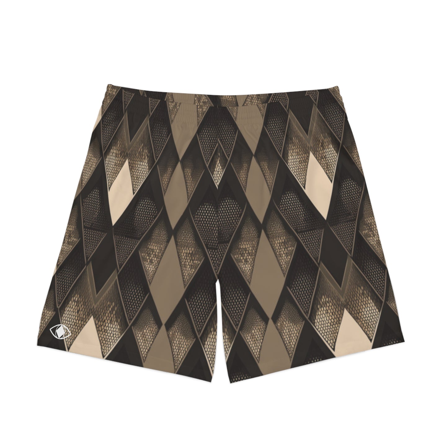 Stylish men's elasticated beach shorts ‘SNK’ brown weave